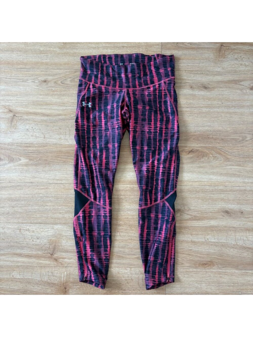 Under Armour Athletic Compression High Rise Ankle Yoga Pants Pink Multi Size L